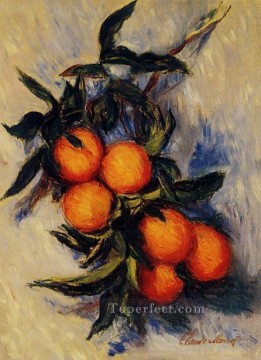 静物 Painting - 実のなるオレンジの枝 クロード・モネの静物画